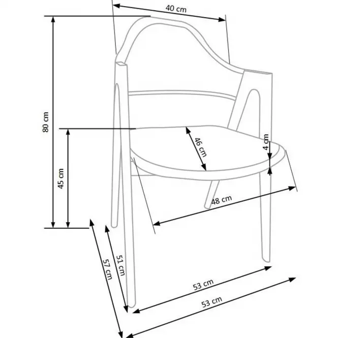 Stolička K247 ekokoža/kov popol 53x57x80