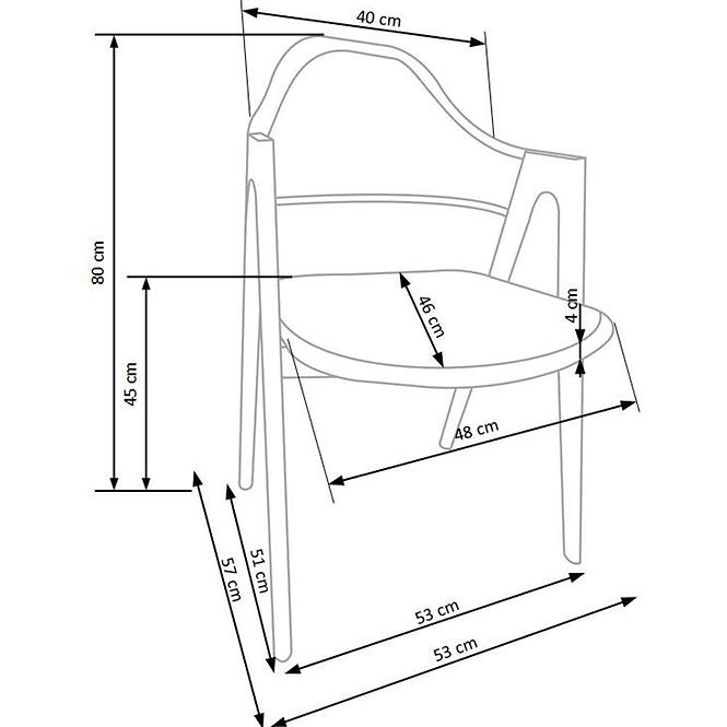 Stolička K247 ekokoža/kov popol 53x57x80