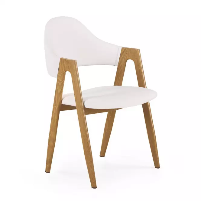 Stolička K247 ekokoža/kov biela 53x57x80