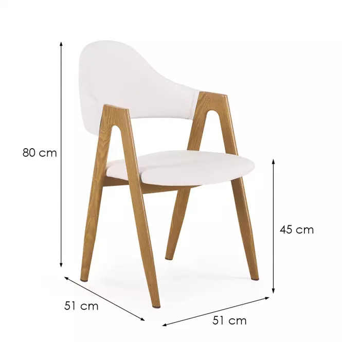 Stolička K247 ekokoža/kov biela 53x57x80