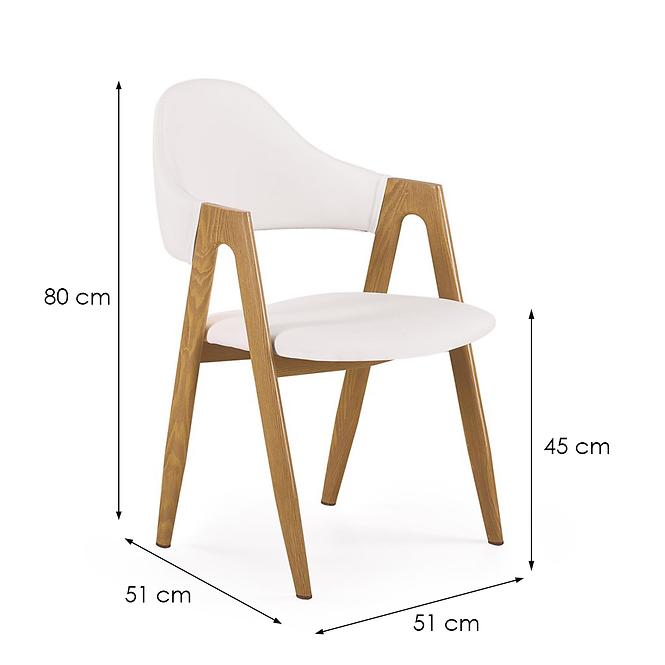 Stolička K247 ekokoža/kov biela 53x57x80