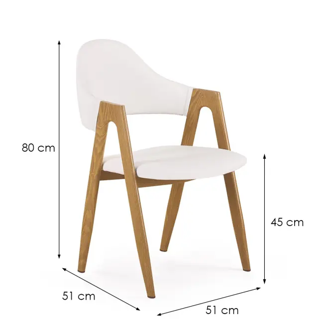 Stolička K247 ekokoža/kov biela 53x57x80,2