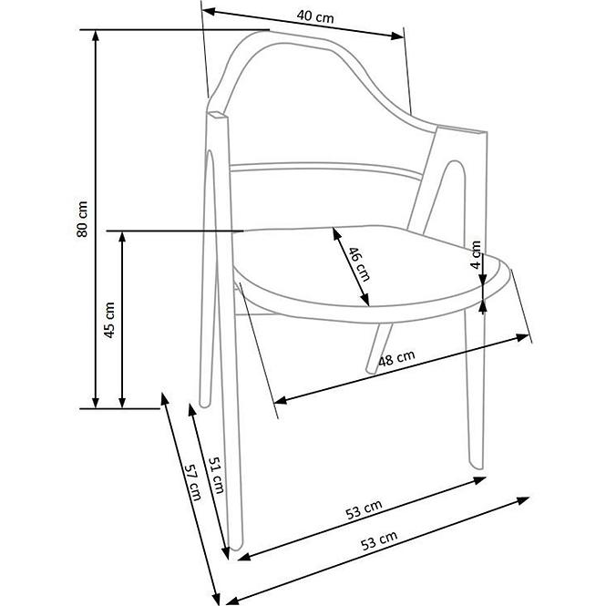 Stolička K247 ekokoža/kov biela 53x57x80,3