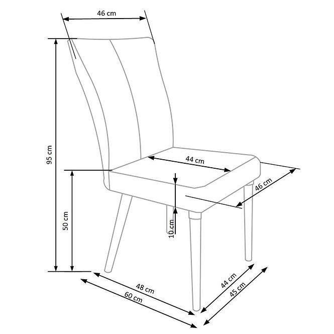 Stolička K273 tkanina/drevo tmavý popol 45x60x95