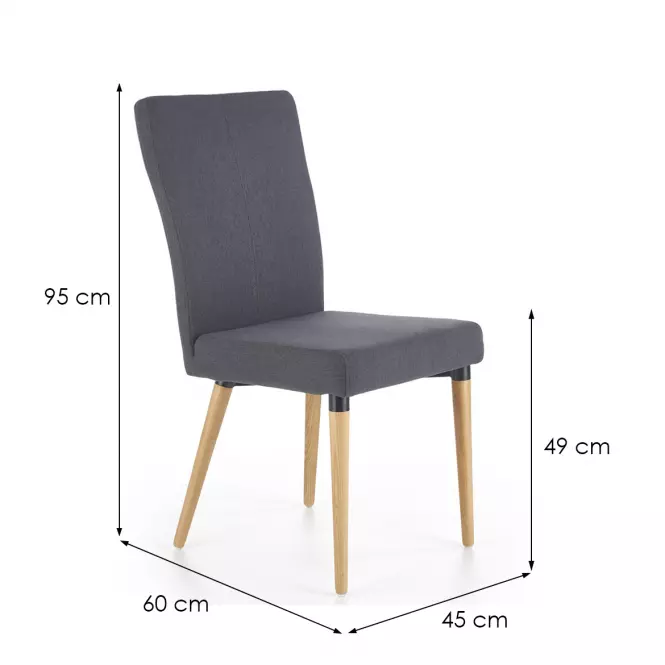 Stolička K273 tkanina/drevo tmavý popol 45x60x95