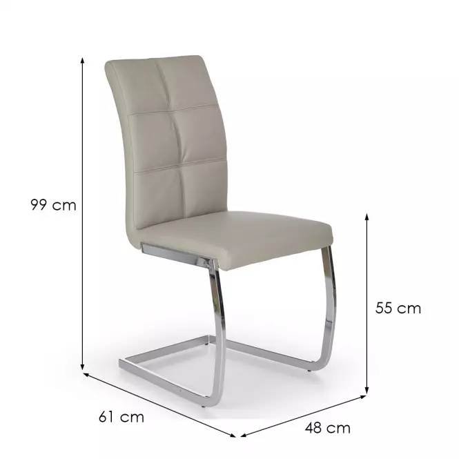 Stolička K85 kov/ekokoža tmavý krém 42x56x100
