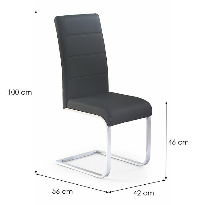 Stolička K85 kov/ekokoža čierna 42x56x100
