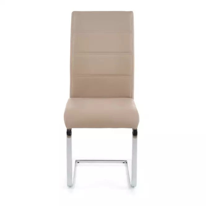 Stolička K85 kov/ekokoža cappucino 42x56x100