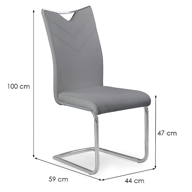 Stolička K224 kov/ekokoža popol 44x59x100