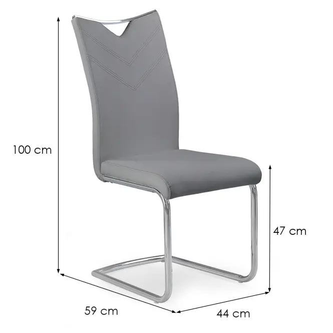 Stolička K224 kov/ekokoža popol 44x59x100,2