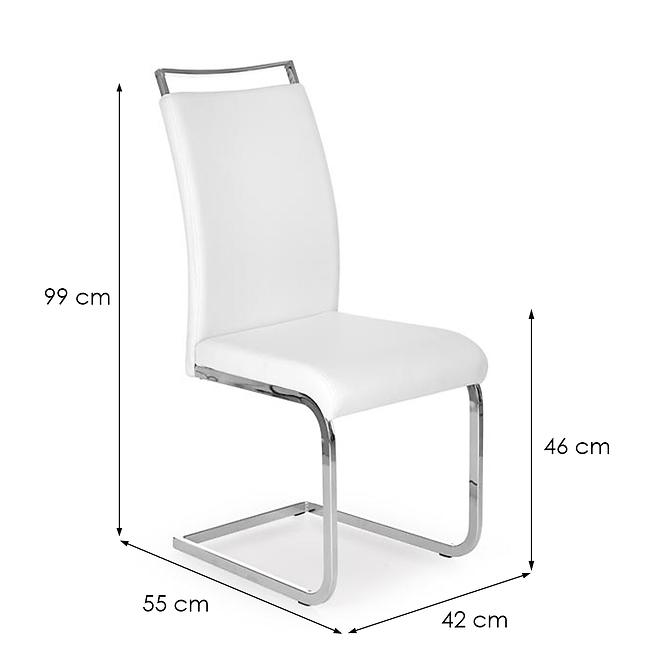 Stolička K250 kov/ekokoža biela 42x59x99