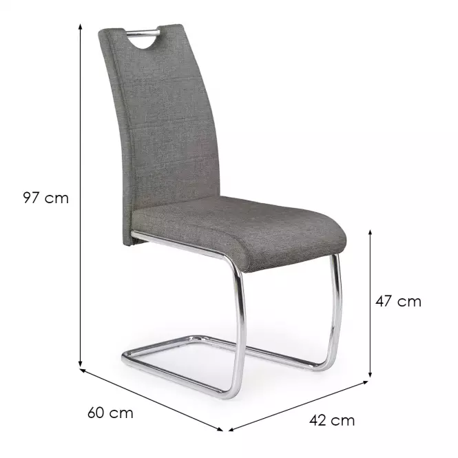 Stolička K349 tkanina/kov popol 42x60x97