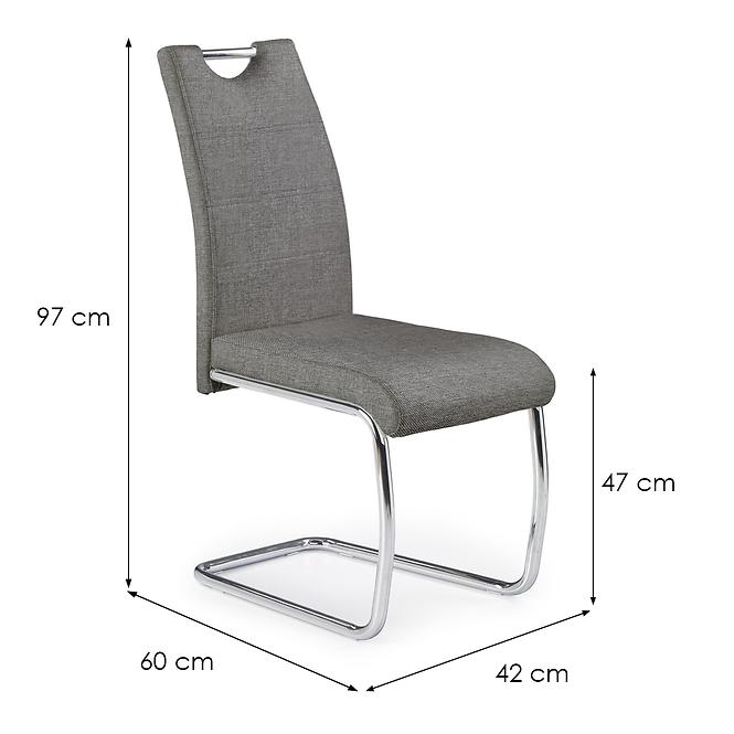 Stolička K349 tkanina/kov popol 42x60x97