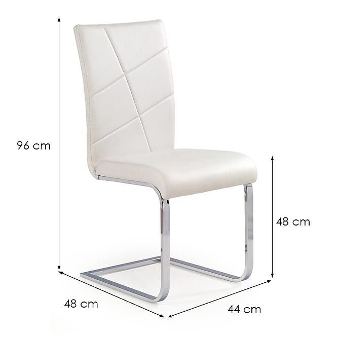 Stolička K108 kov/ekokoža biela 43x57x96
