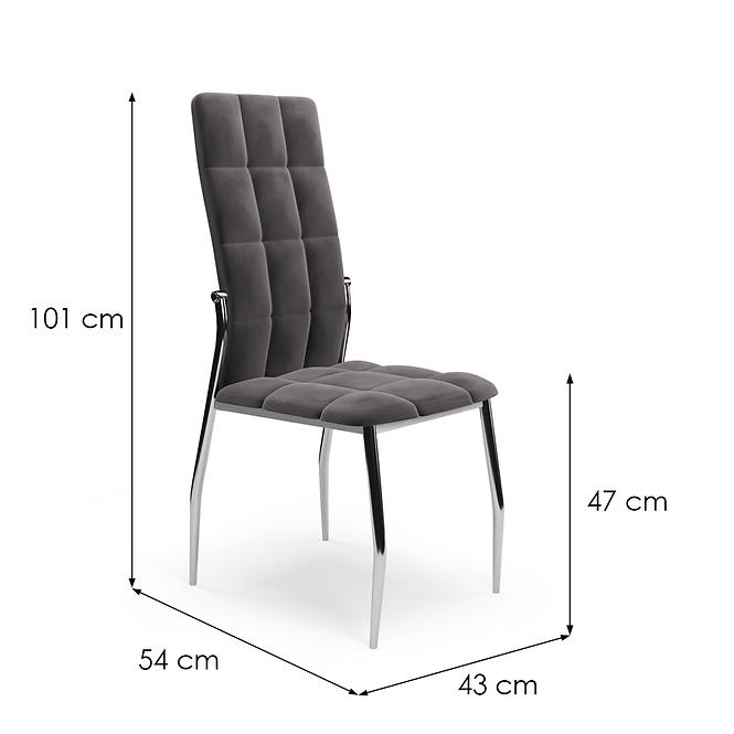 Stolička K416 velvet/kov popol 43x54x101