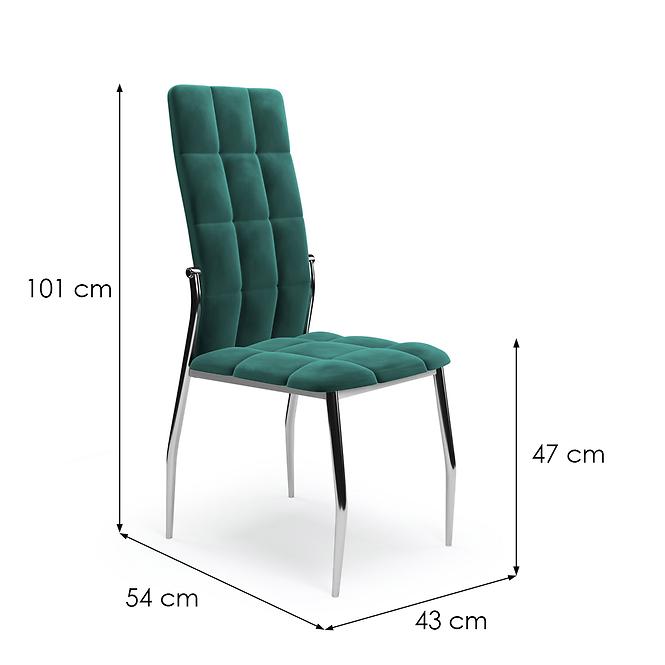 Stolička K416 velvet/kov tmavá zelená 43x54x101