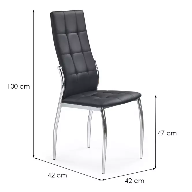 Stolička K209 kov/ekokoža čierna 43x54x101,3