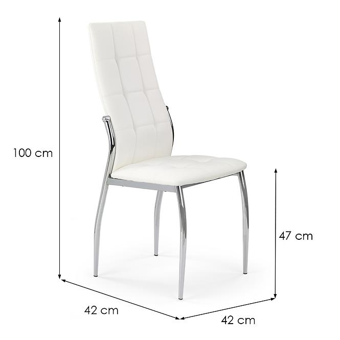 Stolička K209 kov/ekokoža biela 43x54x101