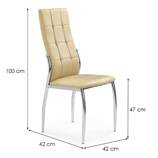 Stolička K209 kov/ekokoža béž 43x54x101