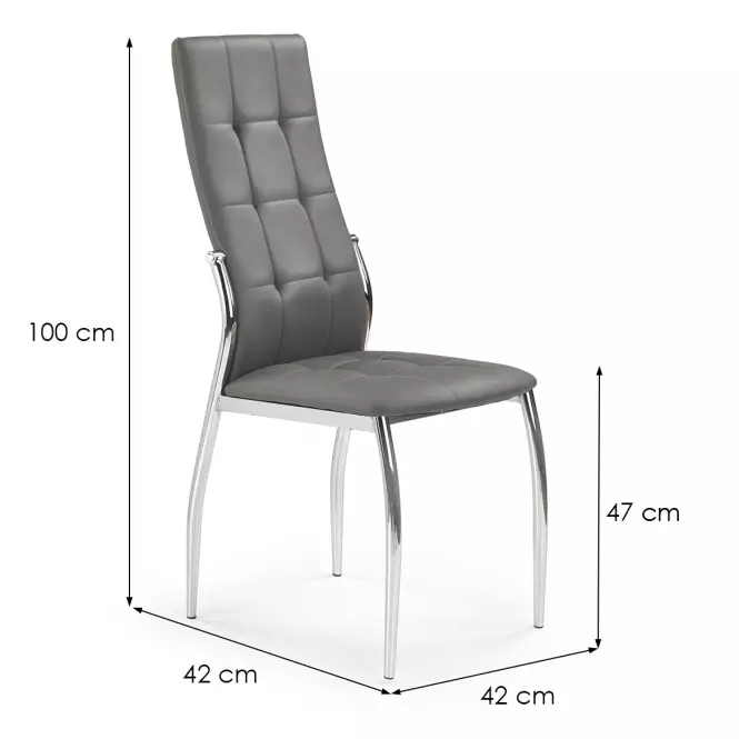 Stolička K209 kov/ekokoža popol 43x54x101