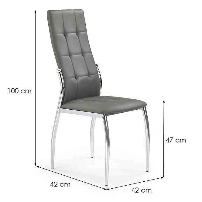 Stolička K209 kov/ekokoža popol 43x54x101