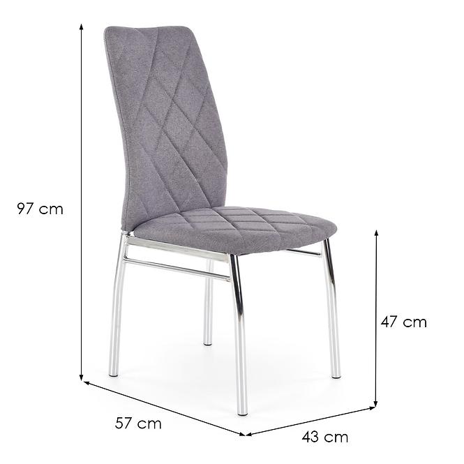 Stolička K309 tkanina/kov svetlý popol 43x57x97