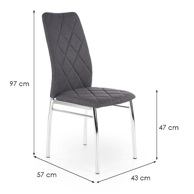 Stolička K309 tkanina/kov tmavý popol 43x57x97