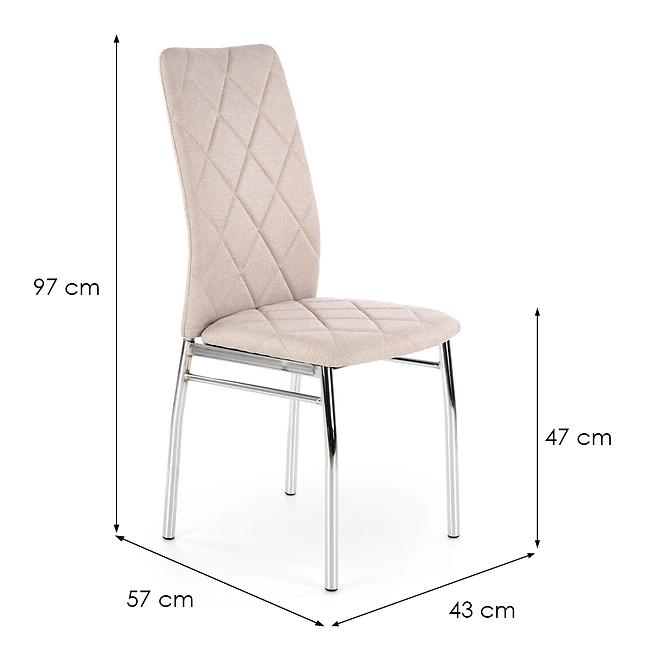 Stolička K309 tkanina/kov svetlá béž 43x57x97