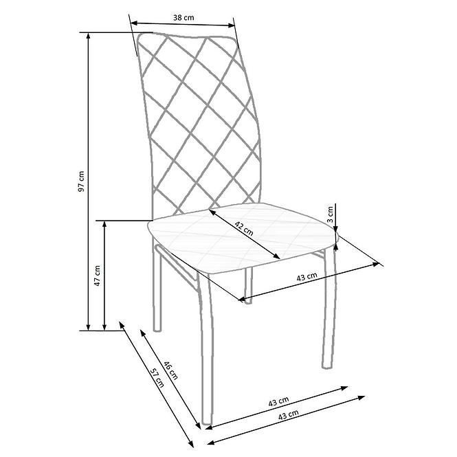 Stolička K309 tkanina/kov svetlá béž 43x57x97
