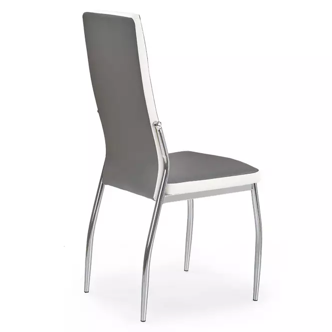 Stolička K210 kov/ekokoža popol-biela 43x54x101