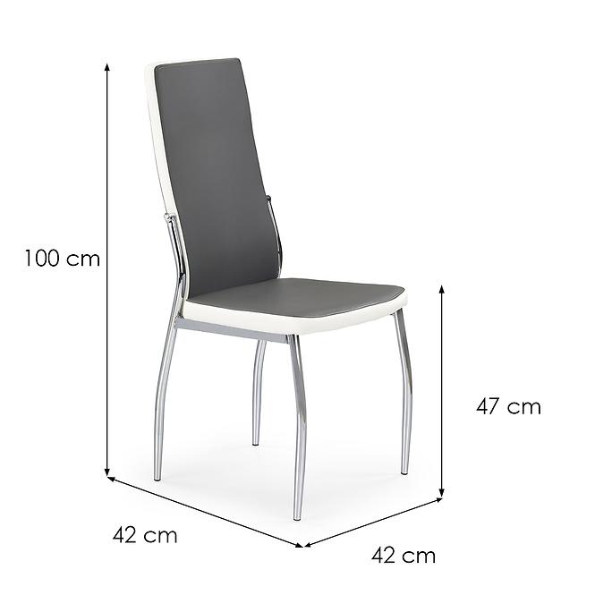 Stolička K210 kov/ekokoža popol-biela 43x54x101