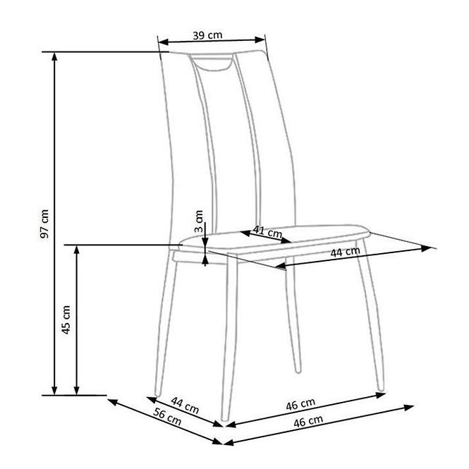 Stolička K187 kov/ekokoža čierna 46x56x97
