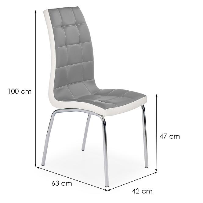Stolička K186 kov/ekokoža popol-biela 42x63x96