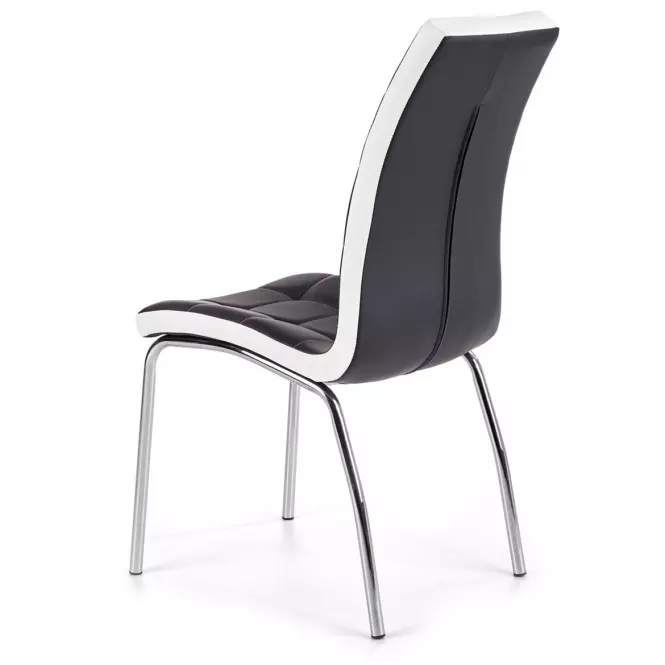 Stolička K186 kov/ekokoža čierna-biela 42x63x96