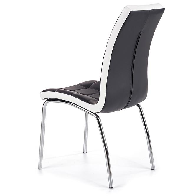 Stolička K186 kov/ekokoža čierna-biela 42x63x96