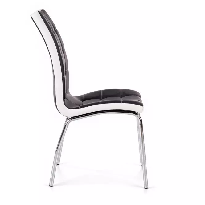 Stolička K186 kov/ekokoža čierna-biela 42x63x96