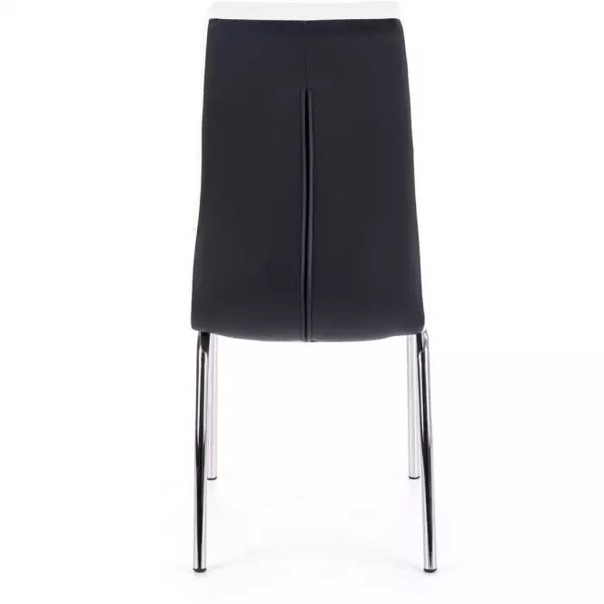 Stolička K186 kov/ekokoža čierna-biela 42x63x96