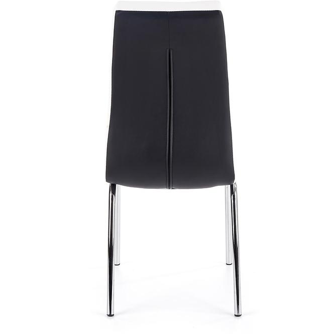 Stolička K186 kov/ekokoža čierna-biela 42x63x96