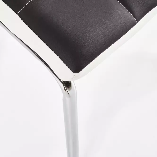 Stolička K186 kov/ekokoža čierna-biela 42x63x96