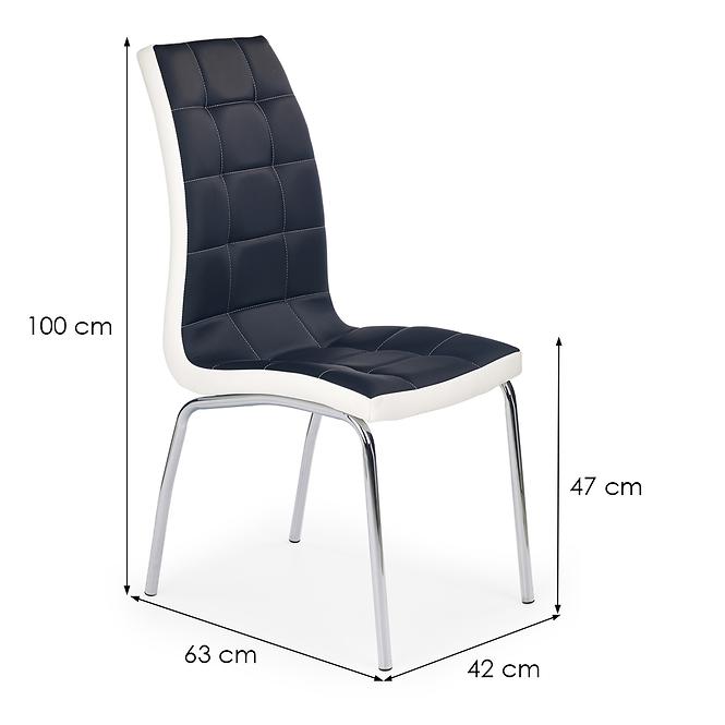Stolička K186 kov/ekokoža čierna-biela 42x63x96