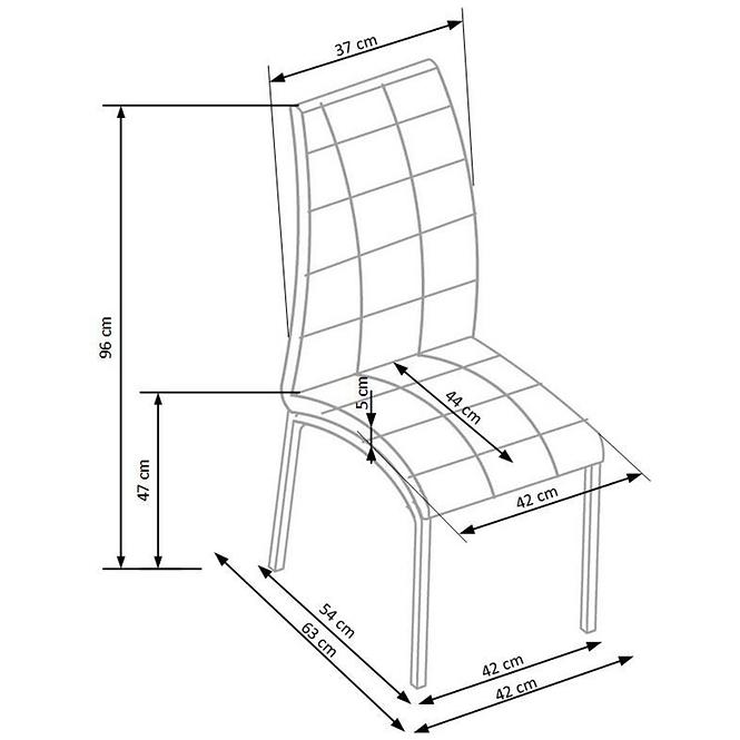 Stolička K186 kov/ekokoža čierna-biela 42x63x96