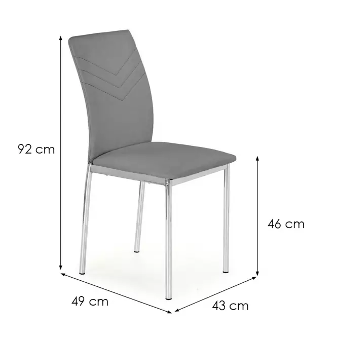 Stolička K137 kov/ekokoža popol 40x49x88