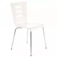 Stolička K155 kov/drevo biela 46x47x85