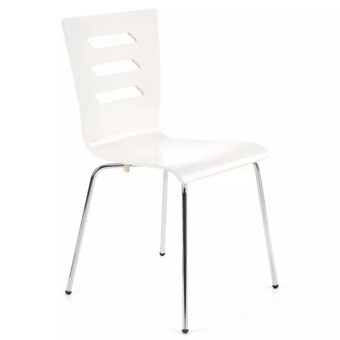 Stolička K155 kov/drevo biela 46x47x85