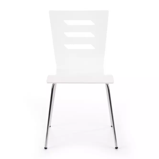 Stolička K155 kov/drevo biela 46x47x85