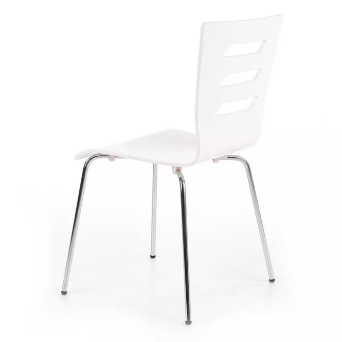 Stolička K155 kov/drevo biela 46x47x85