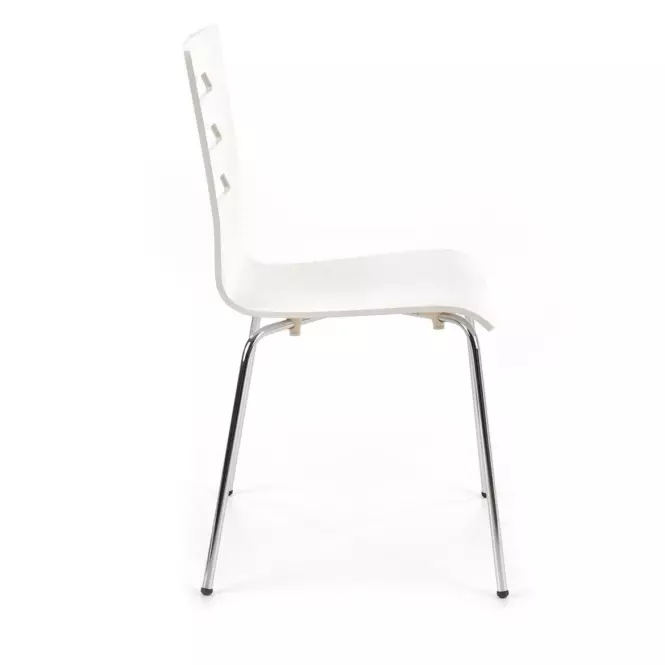 Stolička K155 kov/drevo biela 46x47x85