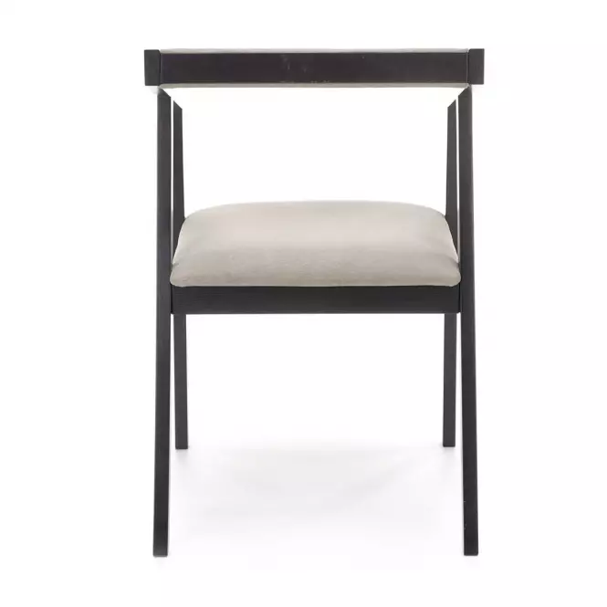 Stolička Azul drevo/velvet čierna/popol 50x53x79