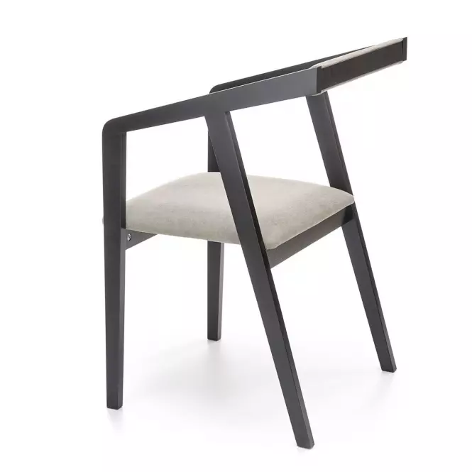 Stolička Azul drevo/velvet čierna/popol 50x53x79