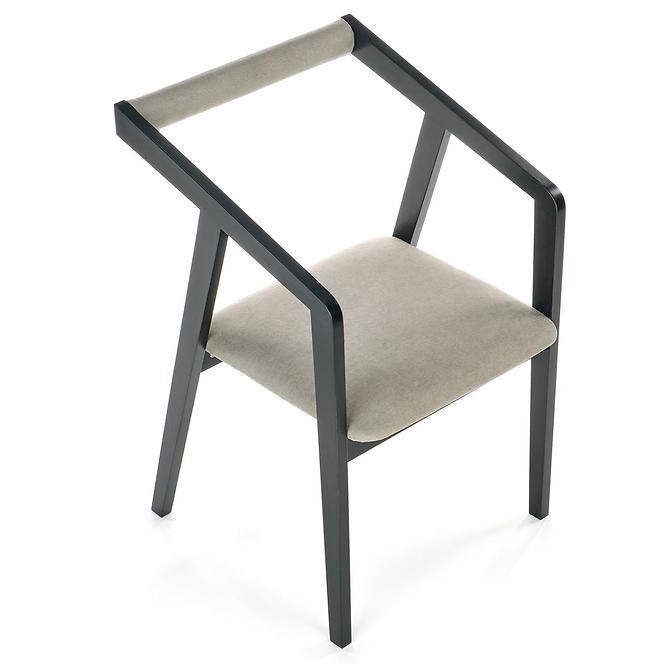Stolička Azul drevo/velvet čierna/popol 50x53x79